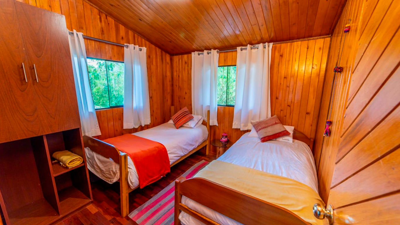 Área interior de la cabaña